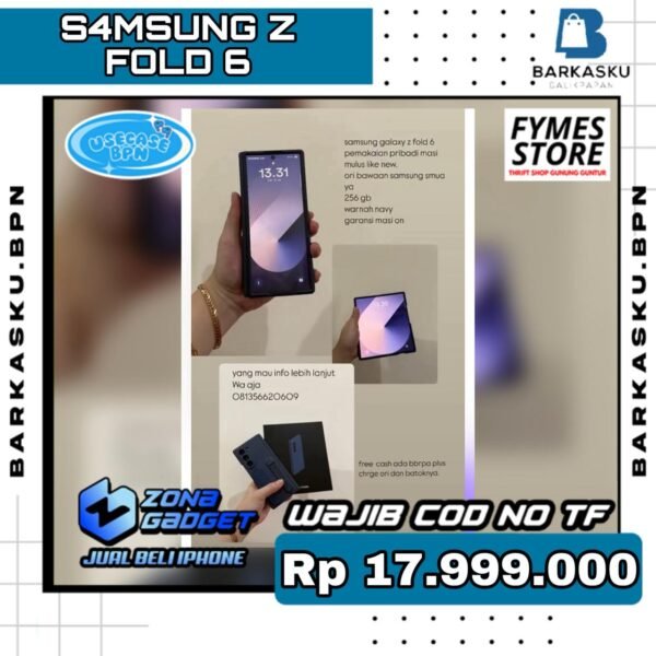 Samsung Z Fold 6 Bekas (pemakaian pribadi), Like New